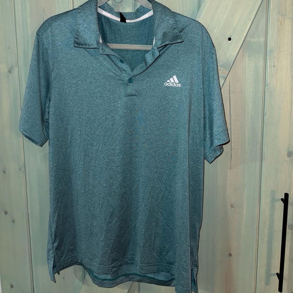 Adidas men’s golf polo teal size L EUC
